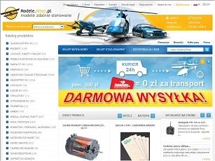 Sklep z zabawkami zdalnie sterowanymi